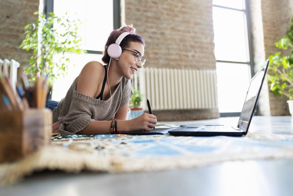 Web designer working on a headless e-commerce platform