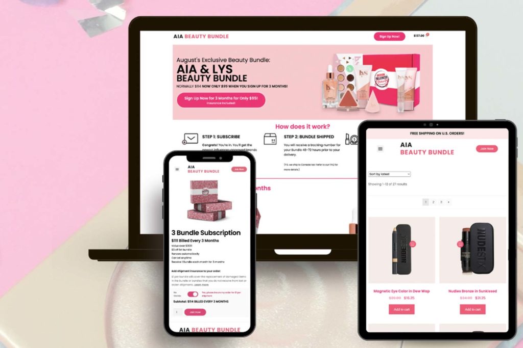 woocommerce subscription beauty box website